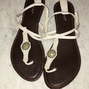 Bamboo White Sandals